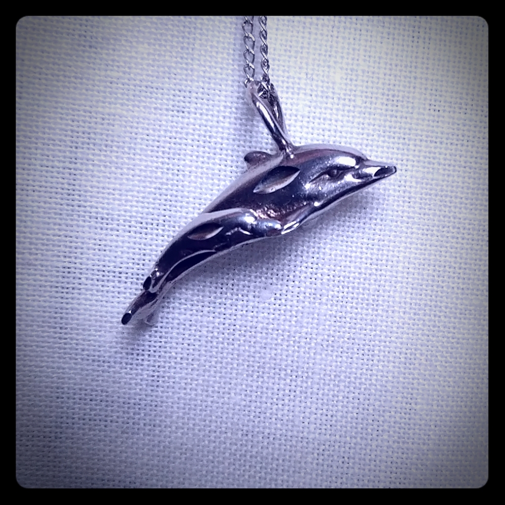 Sterling Silver Mom & Baby Dolphin Charm